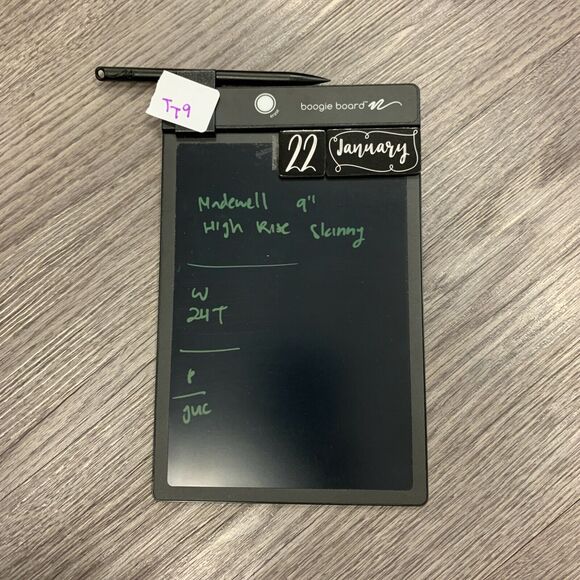 Madewell 9" Mid Rise Skinny Jeans Women 24 x 28 Tall ISKO Stay Black Raw Hem - Picture 11 of 12